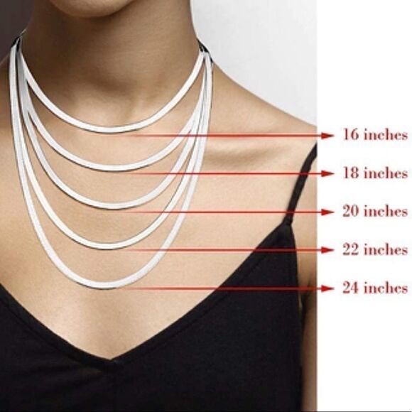 - NEW 925 Sterling Silver Herringbone Snake Necklace - Picture 7 of 10